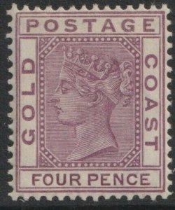 Gold Coast Sc# 17 QV 1884 MLH 4 pence issue CV $29.00