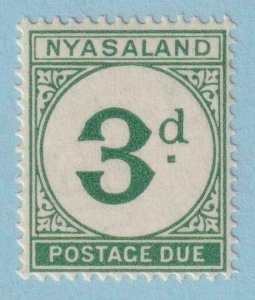 NYASALAND PROTECTORATE J3 POSTAGE DUE  MINT NEVER HINGED OG ** EXTRA FINE! - NUC