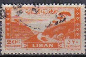 LEBANON, 1947, used 20p. Jounieh Bay