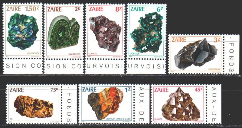 Kinshasa. 1983. 803-10. Minerals, geology. MNH.