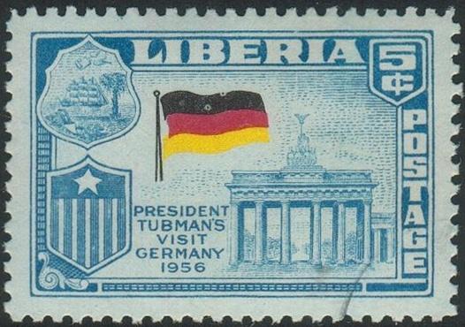 Liberia#369 - German Flag, Brandenburg Gate - VF (Li)