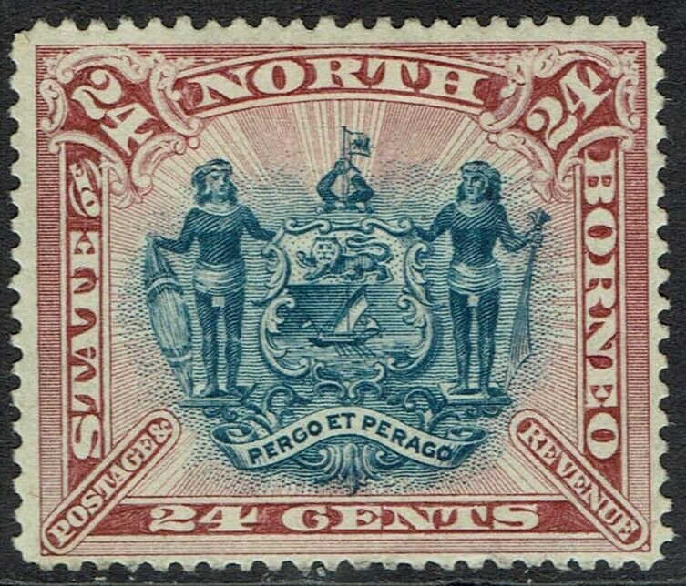 NORTH BORNEO 1894 ARMS 24C PERF 14.5-15 