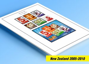 COLOR PRINTED NEW ZEALAND 2005-2010 STAMP ALBUM PAGES (98 illustrated pages)