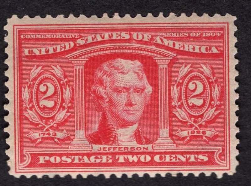 US #324 Fine/Very Fine. Original Gum. Lightly Hinged.