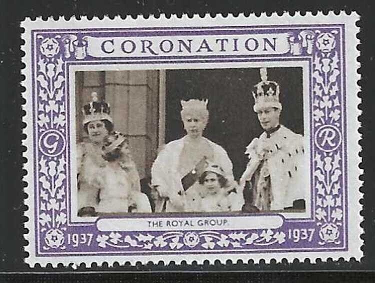 The Royal Group, Great Britain, King George VI , 1937 Coronation, Poster Stamp