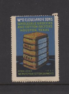 USA Advertising Stamp- Wm.D. Cleveland & Sons Wholesale Grocers & Cotton Factors