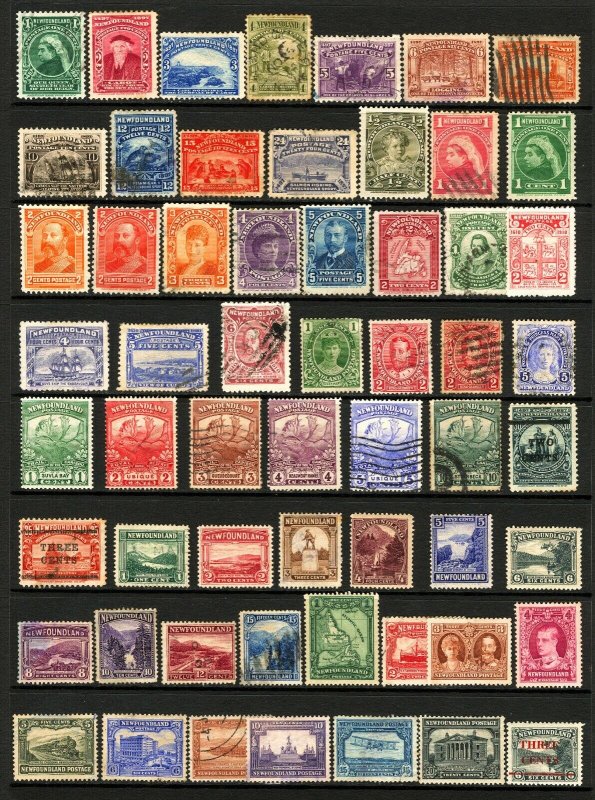 Newfoundland #61-#160 1897-1929 Assorted Mint Lightly Hinged and Used Lot