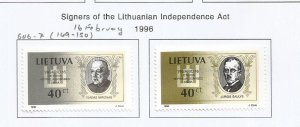 LITHUANIA - 1996 - Signers of Independence Act -  Perf 2v Set - M L H