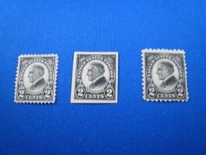 UNITED STATES, 1923 - SCOTT #610 (USED), 611 (MH), 612 (MH)