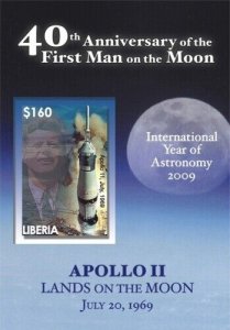 Liberia 2009 - MAN ON THE MOON Space - Souvenir Space Sheet  Scott #3632 - MNH