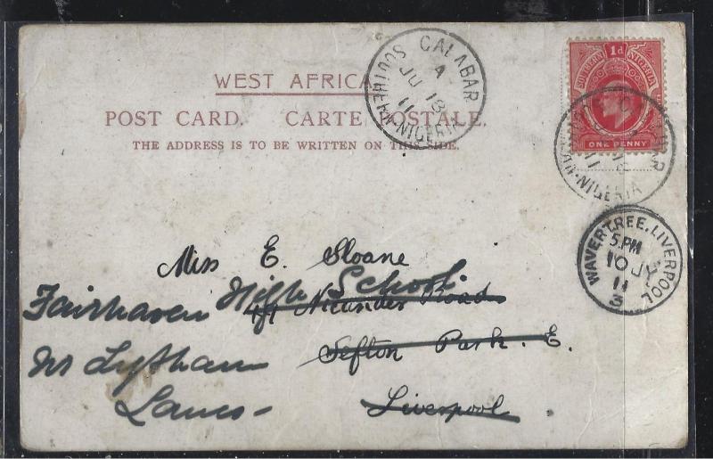 SOUTHERN NIGERIA  (P3004B)  KE 1D ON PC TO ENGLAND  1911