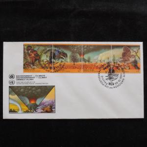 ZS-S038 UNITED NATIONS - Wild Animals, Fdc 1993, Strip, Monkey, Nature Cover