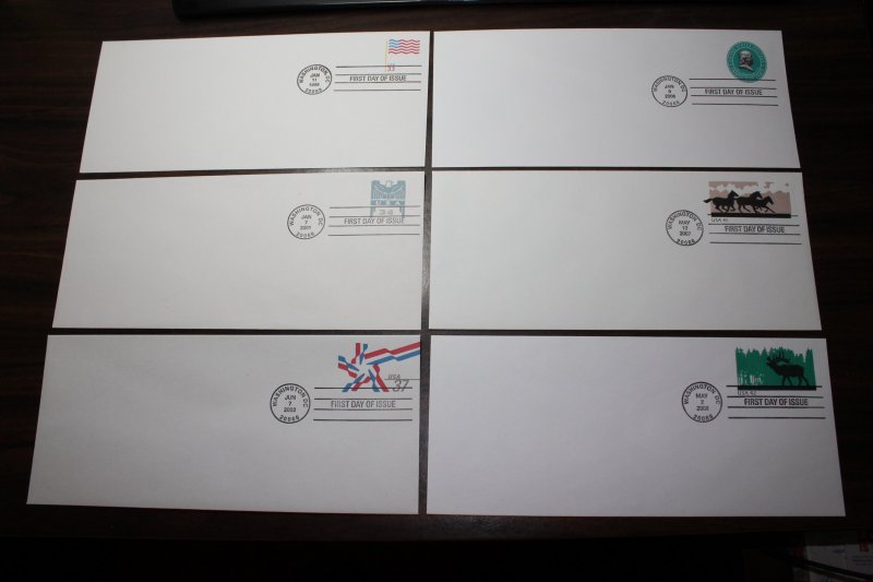 Scott U643/U663 33c-42c First Day Covers on #10 Envelopes Cat $9.20