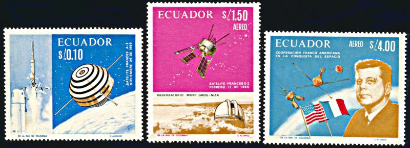 Ecuador 756-756B, MNH, French-American Space Cooperation