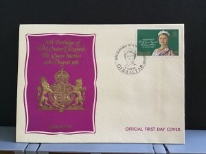 Gibraltar 1980 Queen Mother 80th Birthday first day cover   stamps cover R31148
