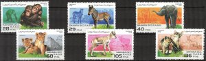 Sahara OCC. R.A.S.D.  1996 Zebras Monkeys Lions Fox Elephants Set of 6 MNH