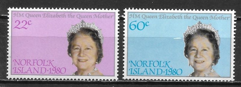 Norfolk Island 271-72 Queen Mother 80th Birthday MNH (lib)