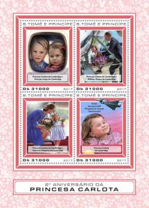 Sao Tome & Principe 2017 MNH Princess Charlotte William 4v M/S Royalty Stamps