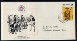 Gambia 335 US Bicentennial Typed FDC