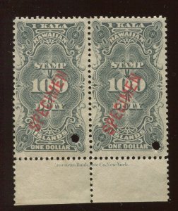 Hawaii R14S Revenue Specimen Imprint Pair of 2 Stamps NH BY2182