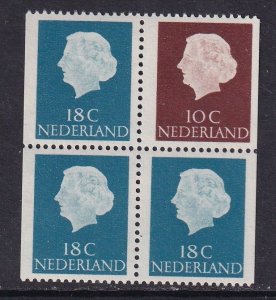 Netherlands  #344 MNH 1965 combination from booklet 18+10+18+18c