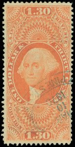 US Scott #R77c $1.30, Bright Color, FOREIGN EXCHANGE REVENUE, SCV $120.00! (SK)