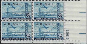 C36 Mint,OG,NH... Plate Block of 4... SCV $5.25... Dry printing