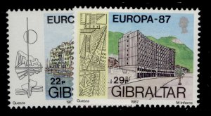 GIBRALTAR QEII SG563-564, 1987 europa architecture set, NH MINT.