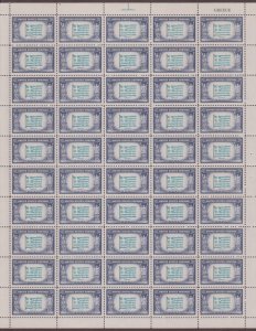 US, 916A, MNH, VF-XF FULL SHEET, GREECE, SCARCE DARK BLUE OVER LIGHT BLUE, 1943