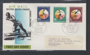 Papua New Guinea #225-27 (1966 Pacific Games set) on addressed cachet FDC