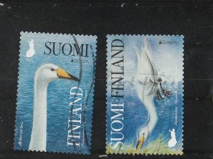 Finland  Scott#  1585a-1585b  Used  (2019 Whooper Swans)