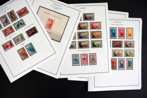 COLOR PRINTED FRENCH MADAGASCAR 1889-1957  STAMP ALBUM PAGES (46 illustr. pages)