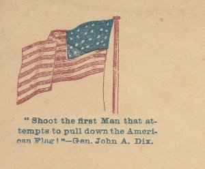 KAPPYSSTAMPS W4423 ENTIRE UNION CIVIL WAR PATRIOTIC COVER SHOOT THE FIRST MAN