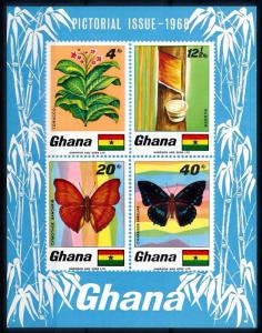 [66543] Ghana 1968 Flora Plant Tobacco Butterflies Souvenir Sheet MNH