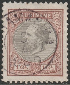 Suriname 1889 Sc 15 used nice cancel perf 11.5