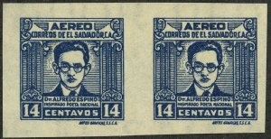 El Salvador #C107 Alfredo Espino Imperf Pair Latin America Postage Mint NH VF