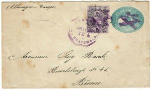 Guatemala 1895 uprated stationery cover to Germany