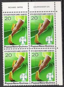 Papua New Guinea #420 Pacific Games Plate Block MNH