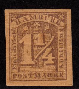 HAMBURG MH Scott # 9a - remnant (1 Stamp)