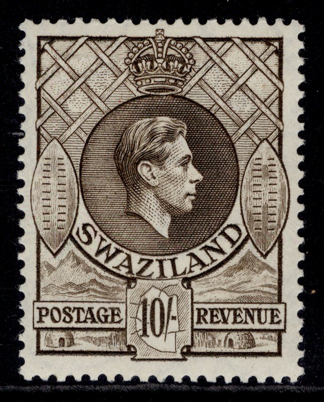 SWAZILAND GVI SG38a, 10s sepia, NH MINT. Cat £10. 