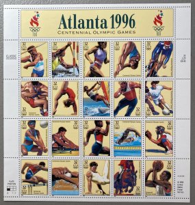 U.S. 1996 #3068 Sheet, '96 Atlanta Olympics, MNH.