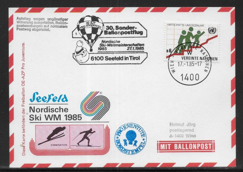 UN Vienna Balloon Flight 1985 Nordic Ski Championships