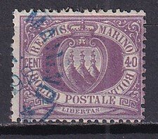 1877-99 - SAN MARINO - Coat of Arms. Scott #17 - Used