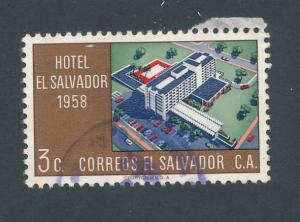 El Salvador 1958 Scott 697 used - 3c, Intercontinental hotel