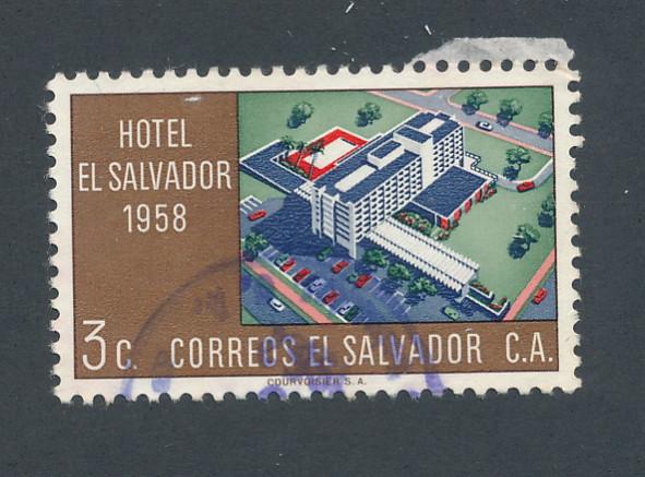 El Salvador 1958 Scott 697 used - 3c, Intercontinental hotel