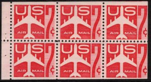 US 1960 7c Red Jet Booklet Pane; Scott C60a; MNH