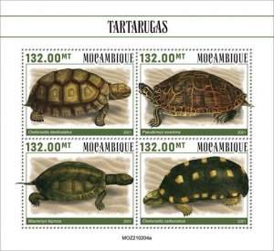 Mozambique - 2021 Turtles, Tortoises, River Cooter - 4 Stamp Sheet - MOZ210204a