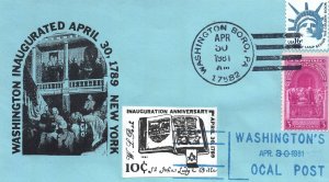 US EVENT CACHET COVER STAMPED ENVELOPE WASHINGTON BORO PENNSYLVANIA LOCAL POST Y