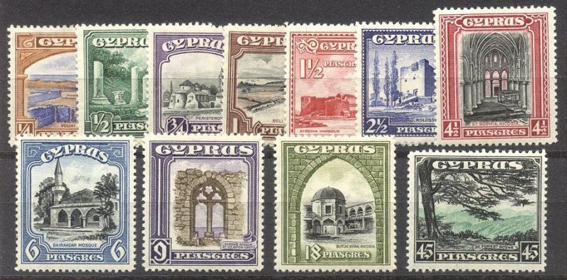 CYPRUS #125-35 Mint - 1934 Pictorial Set