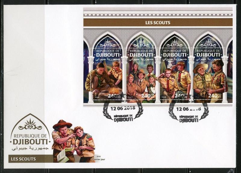 DJIBOUTI  2018  SCOUTS    SHEET   FIRST DAY COVER